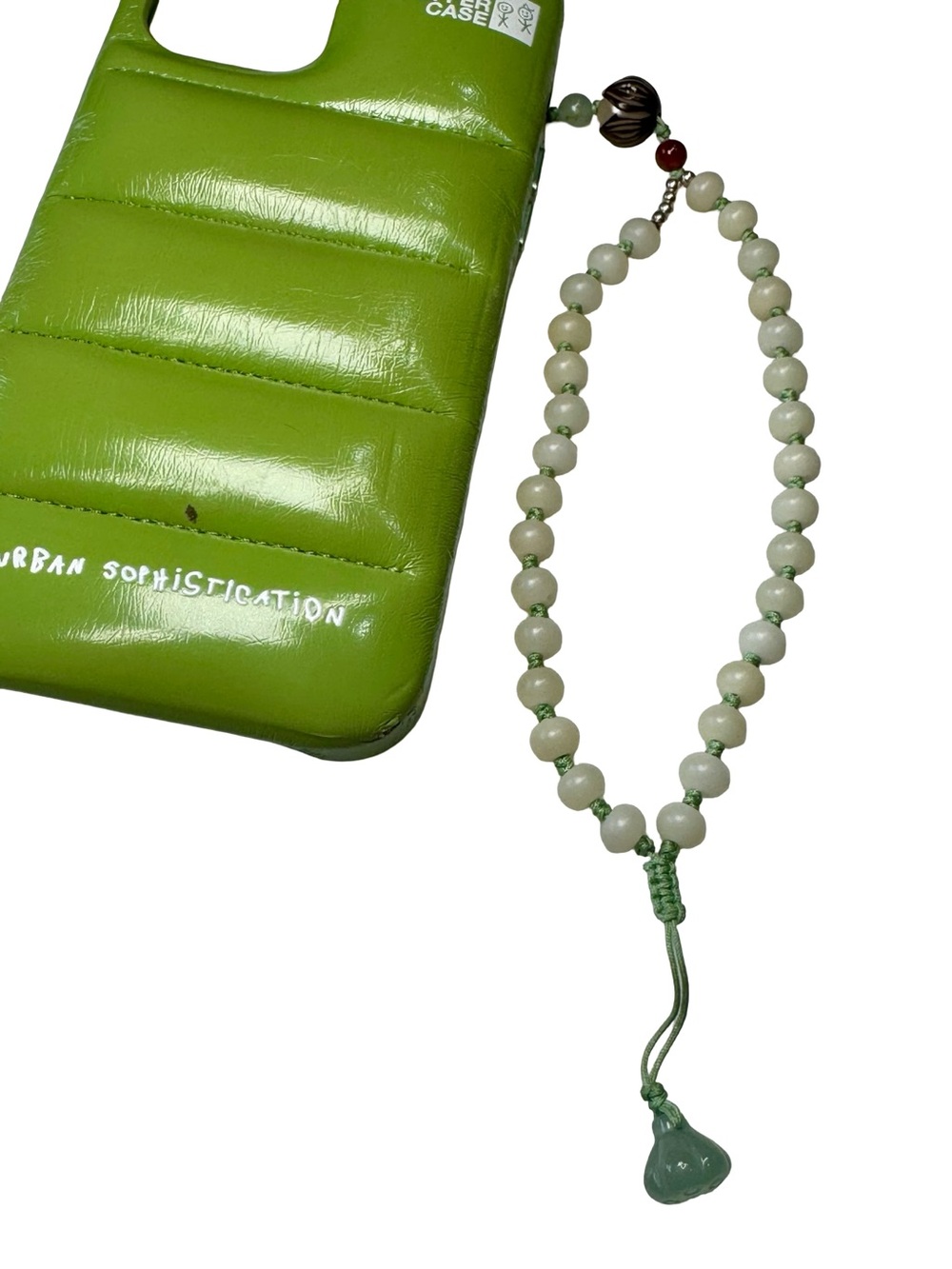 🍈 Green Phone Wrist Strap Bead Charm, Phone Accessories/Jewlery 🍈